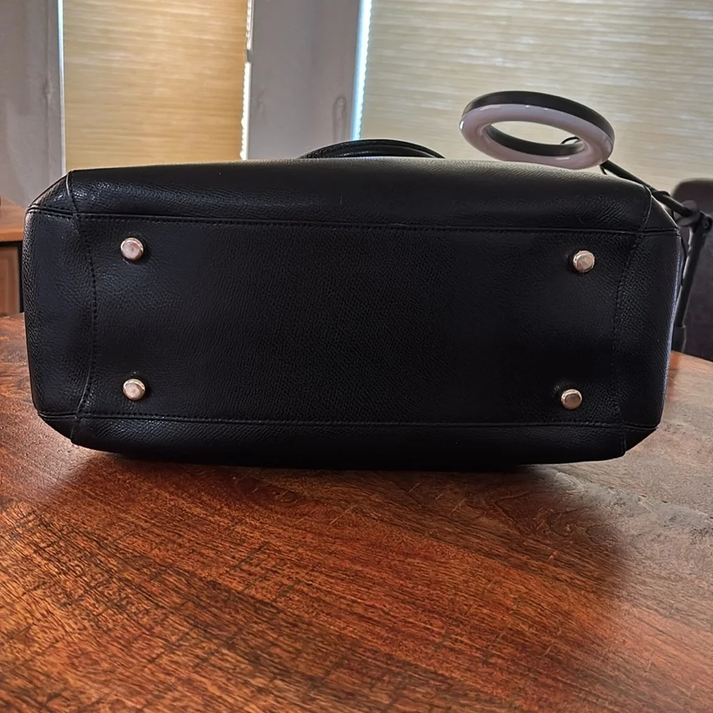 Coach Black Pebbled Leather Satchel with Gold Hardware